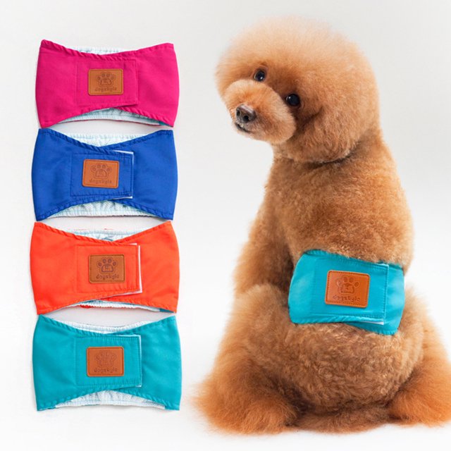 Cotton Anti-harassment Pet Physiological Pants With Magic Tape Moisture-absorbing Breathable Comfortable Menstrual Diaper For Dogs