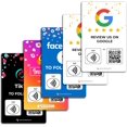 thumbnail image 1 of Custom Reusable Tag-Tap/QR Social Review Card -5 Pack Instant Social Reviews Card - QR Code and NFC Cards for Business, Social Review Tap Card, 1 of 5