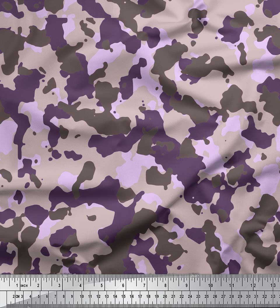 Soimoi Velvet Fabric Two Tone With Grey Camouflage Decor Fabric Printed Yard 58 Inch Wide