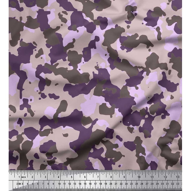 Soimoi Velvet Fabric Two Tone With Grey Camouflage Decor Fabric Printed Yard 58 Inch Wide