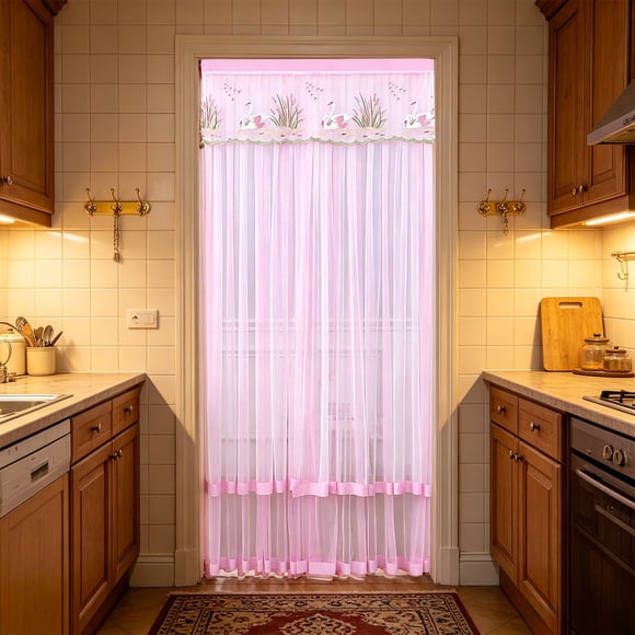 Cygnet Water Playing Double-Layer Mesh Door Curtain Insect-Proof Screen Hanging For Kitchen Bedroom