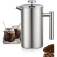 thumbnail image 1 of 1L Stainless Steel French Press Coffee Maker, French Press with Triple Filters, French Press with Keep Warm Function and Steel Plunger, 1 of 5