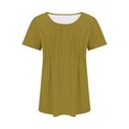 thumbnail image 4 of AherBiu Tuniques pour Femmes Manches Courtes Décontractées Couleur Unie Confortables Été Col Rond Blouse TShirts, 4 of 7