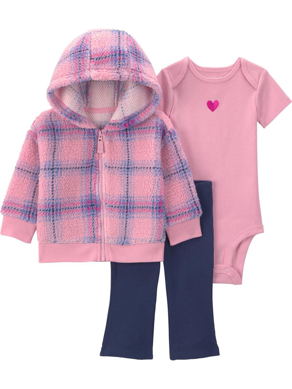 Carter's Child of Mine Baby Girl 3-Piece Plaid Cardigan Set