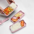 thumbnail image 1 of Yhmxh Kitchen Gadgets Kitchen Essentials Stackable Bento Box,Lunch Box Kit With Spoon & Fork,3-In-1 Compartment Whea-t Straw Meal Prep Containers,Leakproof Stackable Bento Lunch Box Meal, 1 of 7