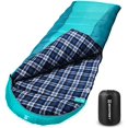thumbnail image 1 of Bessport Sleeping Bag Winter Flannel Lined 18? - 32? Extreme 3-4 Season Warm & Cool Weather Adult Sleeping Bags Large Lightweight, Waterproof for Camping, Backpacking, Hiking, 1 of 4