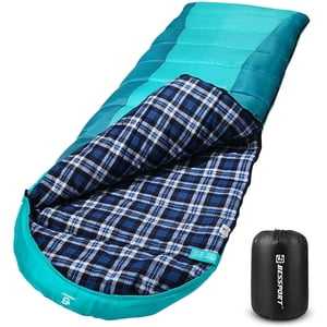 Bessport Sac de couchage en flanelle d'hiver doublé 18? - 32? Saison extrême 3-4 chaud & Temps frais Sacs de couchage pour adultes Grand Léger, Imperméable pour le camping, Sac à dos, Randonnée
