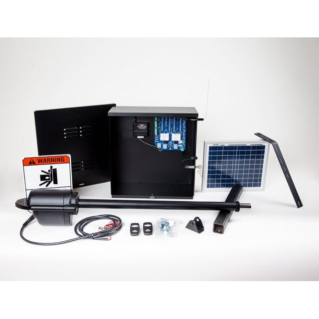 American Armor Kit d'Ouverture de Portail à Bras Unique pour Ranch Solaire - Batterie 12V Requise (Non Incluse) avec Porte-Clés SMFE