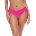 thumbnail image 4 of Ocean Blues Women's Full Coverage Swim Bottoms Sides Drawstring Mid Rise Bikini Bottom Pink Bathing Suit Size XL, 4 of 8