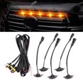 thumbnail image 3 of 5PCS Car Front Grill Lights Fit for Durango 2011-2021 Grille LED Yellow Lights Black Lens, 3 of 10