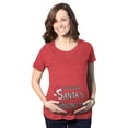 thumbnail image 1 of Maternity Guess What Santa Bringing Pregnancy Announcement Funny Christmas Shirt (Red) - M, 1 of 3
