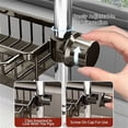 thumbnail image 4 of A Left Side Kitchen Sink Dish Drying Rack Over Faucet No Drilling Stainless Steel Drain Board For Dishes Sponges Utensils Organizer Under Sink Storage Solution For Kitchen Countertop, 4 of 5