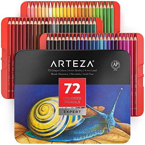 Arteza Colored Pencils, Professional Set of 72 Colors, Soft Wax-Based Cores, Art Supplies for Drawing Art, Sketching, Shading & Coloring, Vibrant Artist Pencils for Beginners & Pro