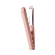 fastboy USB Portable Cordless Hair Straightener Curler Easy To All Hair Types Safe And Durable ABS Pink