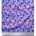 thumbnail image 1 of Soimoi Purple Poly Georgette Fabric Floral Fabric Prints by Yard 52 Inch Wide, 1 of 3