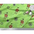 thumbnail image 2 of Soimoi Green Rayon Fabric Cartoon Machine & Gear Parts Hardware Fabric Prints By Yard 56 Inch Wide, 2 of 3