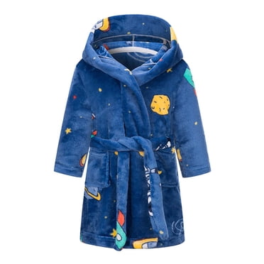Gift TIMIFIS Kids Robe Boys Girls Solid Hooded Fleece Sleep Robe Toddler Soft Fuzzy Bathrobe (2 Toddler-16 Years) Variety of Colors - Spring/Summer