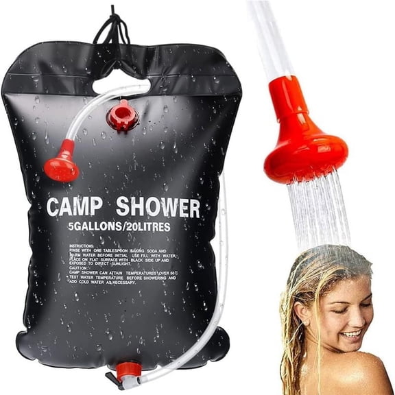 Zootealy Solar Garden Shower, Portable Camping Shower, 5 Gallon / 20 L Solar Shower, Portable Camping Showers Camping Accessories with Shower Head Hose for Camping, Shower, Hiking