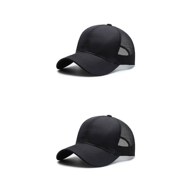 Baohd Male 3D Embroidery Snap-back Hat Fashionable Adjustable Strap Sun Protection Breathable Comfortable black 2Set
