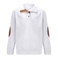 thumbnail image 3 of Besolor Mens Corduroy Sweatshirts Color Block Lapel Collar Button up Pullover Mock Neck Long Sleeve Sweaters Tops, 3 of 6