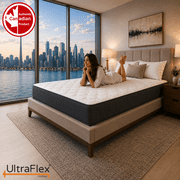 UltraFlex® VIBE 100% Organic Natural Latex Firm Hybrid Mattress, Queen, 10 Inch, HD Pocket Coils, Firm Support, Motion Isolation, Pressure Relief, Breathable Quilted Top, Made in Canada