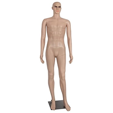 Male Mannequin Full Body Adjustable Mannequin Torso Dress Form with Metal Base 73inches
