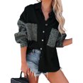 thumbnail image 3 of Chemise Boutonnée pour Femmes Veste en Denim Manches Longues Décontractée Automne avec Poches, 3 of 4