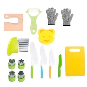 Vaidha 15PCS Toddler Knife For Chopping Mini Chef Knife Set For Kids Knives Kitchen Knife Set Plastic Children Cooking Cutter Set