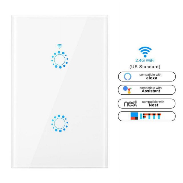 1/2/3 Gang WiFi Smart Touch Light Switch US For Amazon Alexa Google IFTTT