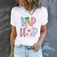 thumbnail image 1 of EGNMCR Chemise de Pâques Chemises pour Femmes Imprimé de Pâques T-shirt Col Rond Mode et Confortable Haut à Manches Courtes Col Rond/chemise T-Shirts pour Femmes, 1 of 7