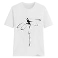 thumbnail image 3 of T-Shirt Décontracté à Manches Courtes pour Femme, Col Rond, Blouse Tunique à Imprimé de Lettres, Haut Confortable, 3 of 3