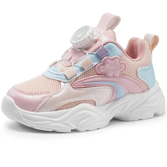 BABAYA Espadrilles Décontractées pour Tout-Petites Filles, à Enfiler, Chaussures de Marche Athlétiques avec Boucle Rotative