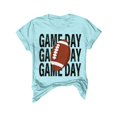 thumbnail image 4 of Charmgo Haut pour Femmes Tendance T-Shirts Jour de Match T-Shirt Imprimé 2D pour Femmes Manches Courtes Col Rond T-Shirt Mode Léger Doux Tenue Décontractée Vêtements pour Femmes Football Bleu Pâle L, 4 of 4
