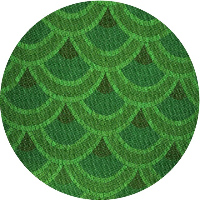Ahgly Company Tapis Rond Lavable en Machine Intérieur Transitionnel Vert Émeraude Profond, 5 Pieds Rond