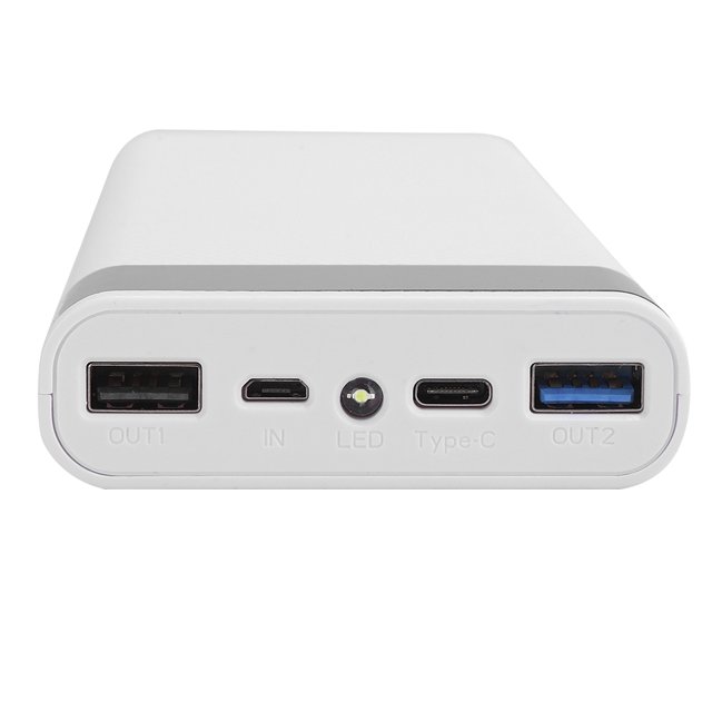 DIY Power Bank Shell, Power Bank Case Power Bank Kit Battery Box Shell, Portable For DIY Mobile Power Black,white