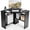 Black, variant on Ginatex Corner Computer Desk, Space-saving Triangular Writing Desk, Multi-functional Console Table for Small Space in Home Office, Black