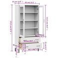 thumbnail image 4 of vidaXL Adult Standard Tall Bookcase with Metal Legs White 85x35x172.5 cm Solid Wood OSLO, 4 of 5