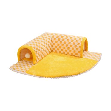 Tachiuwa Lit Tunnel pour Chat 2 en 1 Tapis Tunnel Chaud d'Automne pour Chaton Petits Animaux Intérieur Café