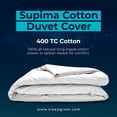 thumbnail image 3 of Sleepgram Housse de Couette Zippée en Coton Supima 400 Fils, Grand Lit, Blanc, 3 of 8