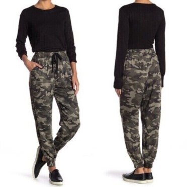 Know One Cares Jogger à Taille Élastique pour Femmes en Camouflage Multicolore Taille P
