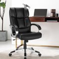 thumbnail image 3 of Costway Chaise de Bureau d'Ordinateur Exécutive à Dossier Haut, Grande Taille, en Cuir, Réglable, 3 of 10