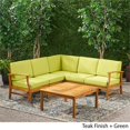 thumbnail image 4 of Noble House Perla Ensemble de Conversation en Bois Extérieur 6 Pcs avec Coussins Verts Résistants à l'Eau, 4 of 4
