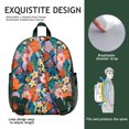 thumbnail image 4 of Watercolor Flower Pattern Students Backpack - Artistic Floral and Hummingbird Illustration, Lightweight and Comfortable for School and Outdoor Activities, 4 of 6