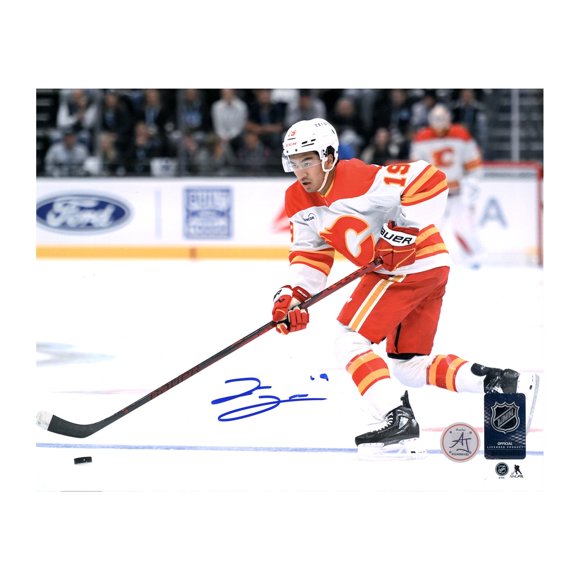 Zayne Parekh Photo 8x10 d'Action des Flames de Calgary Signée