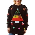 thumbnail image 2 of TIMIFIS Femmes Christmas Sweater Graphique Imprimé Manches Longues Col Ras du Cou Chandail Tricoté Léger Automne Chandail Décontracté Chandails des Fêtes, 2 of 3