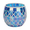 thumbnail image 2 of Scented Glass Candle Holder, Glass Tea Light Stand Purple Blue Mosaic  For Dining Table, 2 of 8