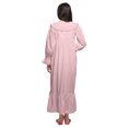 thumbnail image 2 of Moomaya Cotton Short Sleeve Nightdress For Ladies Solid Button Placket Nightwear, 2 of 4