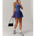 thumbnail image 4 of PISONIC Robe de Tennis et de Golf pour Femmes avec Soutien-Gorge Intégré, Short, Dos Nu, Encolure Carrée, Mini Jupe Bouffante, Robes Athlétiques avec Poches, 4 of 8