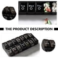 thumbnail image 5 of 2 Pcs 1 Set Pill Boxes 7-day Pill Containers Simple Compartment Boxes (Black), 5 of 5