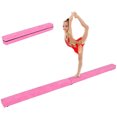 thumbnail image 1 of Costway Poutre d'Équilibre de Sol Sectionnel 7 Pieds Entraînement de Gymnastique Foding Suède Doux Rose, 1 of 10